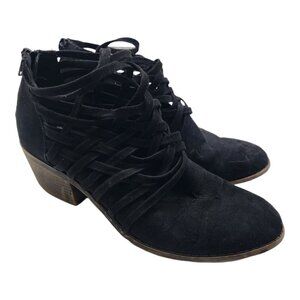 Fergalicious by Fergie Shoes Women's Sz 7.5 Bandana Block Heel Zip Ankle Boots